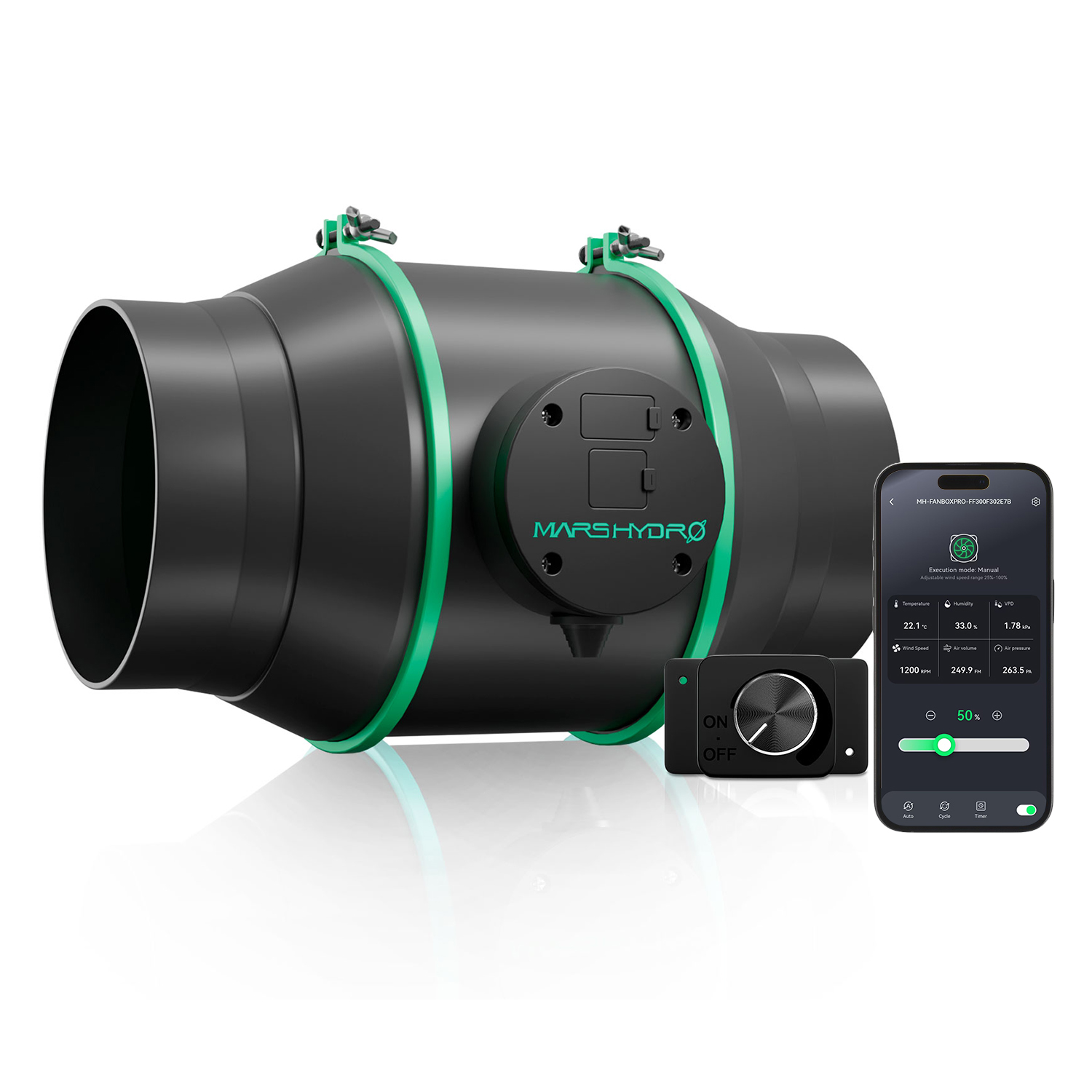 Mars Hydro iFresh 6インチ スマートインラインダクトファン