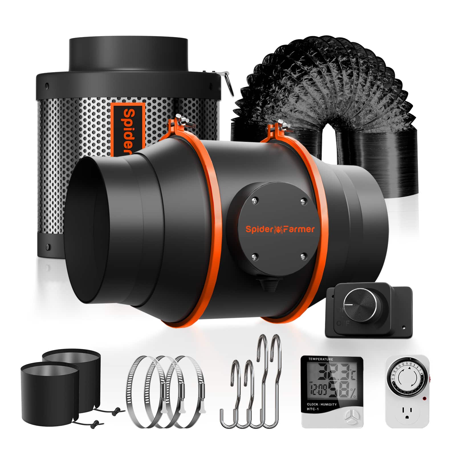 Spider Farmer 6inch インラインファンキット (Speed Controller)